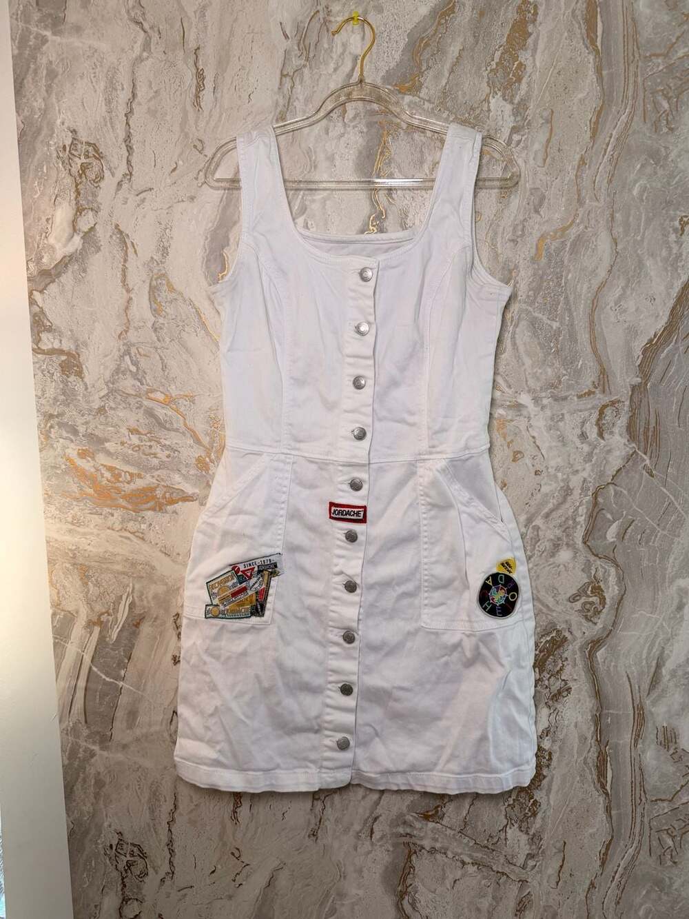 Jordache vintage white Jean dress sleeveless tank size 8